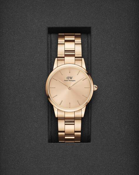  Shop Authentic Daniel Wellington Iconic Link Unitone Rose Gold Dial Rose Gold Steel Strap Watch For Women - DW00100401 - Luxxuri