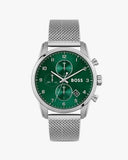  Shop Authentic Hugo Boss Skymaster Green Dial Silver Mesh Bracelet Watch for Men - 1513938 - Luxxuri