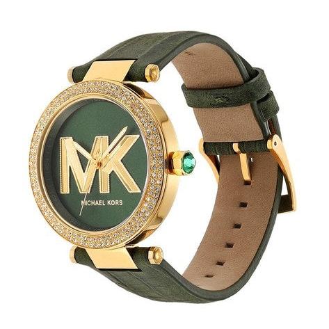  Shop Authentic Michael Kors Parker Green Dial Green Leather Strap Watch For Women - MK4724 - Luxxuri