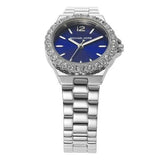  Shop Authentic Michael Kors Lennox Three-Hand Blue Dial Silver Steel Strap Watch For Women - MK7397 - Luxxuri