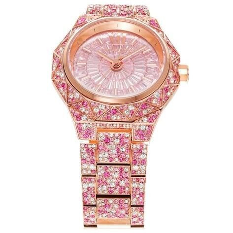  Shop Authentic Michael Kors Raquel Three-Hand Crystals Pink Dial Rose Gold Steel Strap Watch For Women - MK7343 - Luxxuri