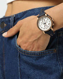  Shop Authentic Fossil Original Boyfriend Chronograph White Dial Navy Blue Leather Strap Watch for Women - ES3838 - Luxxuri