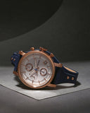  Shop Authentic Fossil Original Boyfriend Chronograph White Dial Navy Blue Leather Strap Watch for Women - ES3838 - Luxxuri