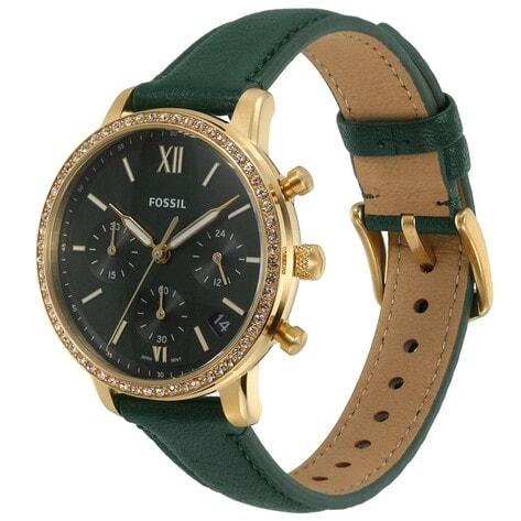  Shop Authentic Fossil Neutra Chronograph Green Dial Green Leather Strap Watch for Women - ES5239 - Luxxuri