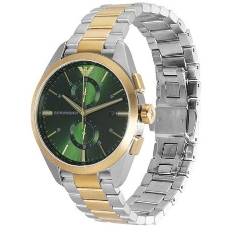  Shop Authentic Emporio Armani Claudio Chronograph Green Dial Two Tone Steel Strap Watch For Women - AR11511 - Luxxuri