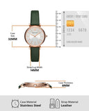  Shop Authentic Emporio Armani Pro Planet Analog Silver Dial Green Leather Strap Watch For Women - AR11517 - Luxxuri