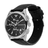  Shop Authentic Emporio Armani Paolo Chronograph Black Dial Black Leather Strap Watch For Men - AR11530 - Luxxuri
