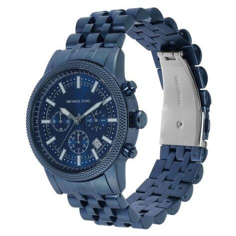  Shop Authentic Michael Kors Hutton Chronograph Blue Dial Blue Steel Strap Watch For Men - MK9088 - Luxxuri