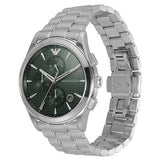  Shop Authentic Emporio Armani Paolo Chronograph Green Dial Silver Steel Strap Watch For Men - AR11529 - Luxxuri