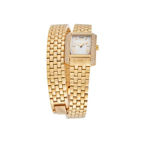  Shop Authentic Michael Kors Emery Pave Double Wrap White Dial Gold Steel Strap Watch for Women - MK4833 - Luxxuri