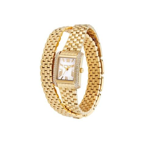  Shop Authentic Michael Kors Emery Pave Double Wrap White Dial Gold Steel Strap Watch for Women - MK4833 - Luxxuri