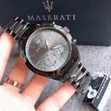  Shop Authentic Maserati Traguardo Gun Metal Dial Grey Steel Strap Watch For Men - R8873612002 - Luxxuri