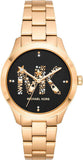  Shop Authentic Michael Kors Runway Quartz Black Dial Gold Steel Strap Watch For Women - MK6682 - Luxxuri