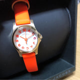  Shop Authentic Marc Jacobs Henry Dinky White Dial Orange Leather Strap Watch for Women - MBM1236 - Luxxuri