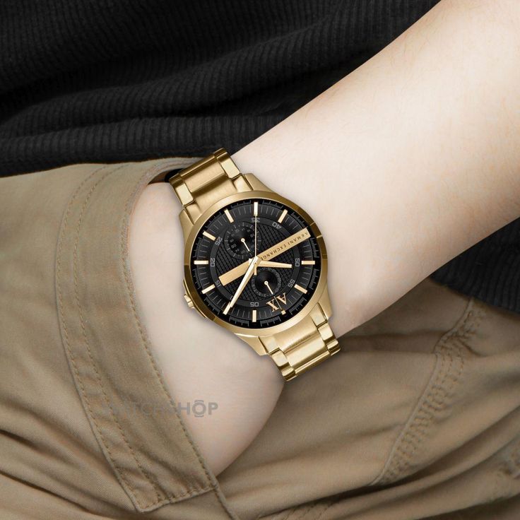  Shop Authentic Armani Exchange Hampton Chronograph Black Dial Gold Steel Strap Watch For Men - AX2122 - Luxxuri