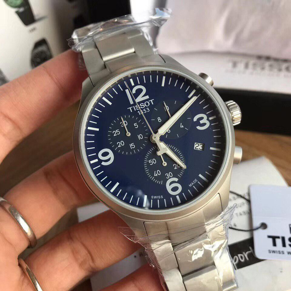  Shop Authentic Tissot T Sport Chrono XL Chronograph Blue Dial Silver Steel Strap Watch For Men - T116.617.11.047.00 - Luxxuri