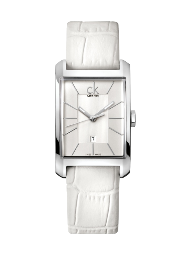  Shop Authentic Calvin Klein Window White Dial White Leather Strap Watch for Women - K2M23120 - Luxxuri