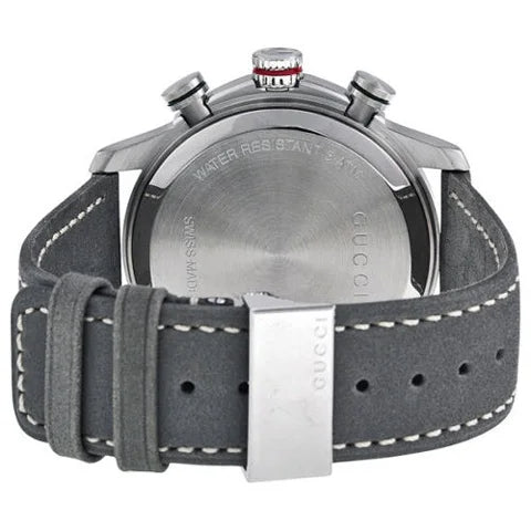  Shop Authentic Gucci G Timeless Chronograph Grey Dial Grey Leather Strap Watch For Men - YA126242 - Luxxuri