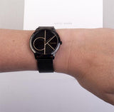  Shop Authentic Calvin Klein Minimal Black Dial Black Mesh Bracelet Watch for Women - K3M224X1 - Luxxuri