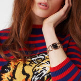  Shop Authentic Gucci G Ladies Diamonds Black Dial Rose Gold Steel Strap Watch For Women - YA125512 - Luxxuri