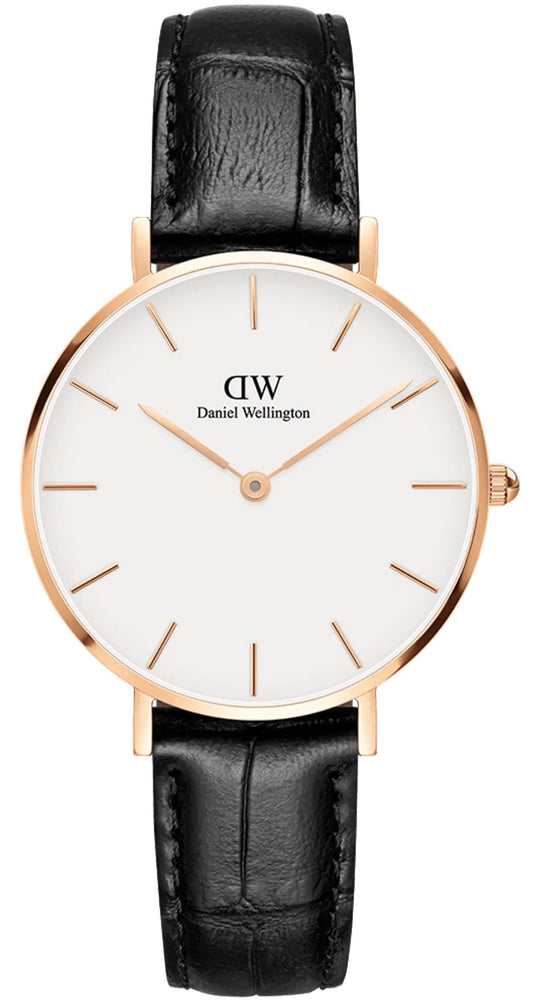  Shop Authentic Daniel Wellington Petite Reading White Dial Black Leather Strap Watch For Women - DW00100173 - Luxxuri