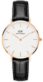  Shop Authentic Daniel Wellington Petite Reading White Dial Black Leather Strap Watch For Women - DW00100173 - Luxxuri