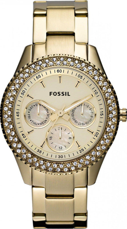  Shop Authentic Fossil Stella Multifunction Gold Dial Gold Steel Strap Watch for Women - ES3589 - Luxxuri