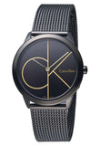 Calvin Klein Minimal Black Dial Black Mesh Bracelet Watch for Women - K3M224X1
