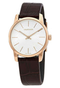  Shop Authentic Calvin Klein City White Mother of Pearl Dial Brown Leather Strap Watch for Women - K2G23620 - Luxxuri