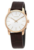  Shop Authentic Calvin Klein City White Mother of Pearl Dial Brown Leather Strap Watch for Women - K2G23620 - Luxxuri