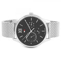 Tommy Hilfiger Damon Quartz Chronograph Black Dial Silver Mesh Bracelet Watch for Men - 1791415