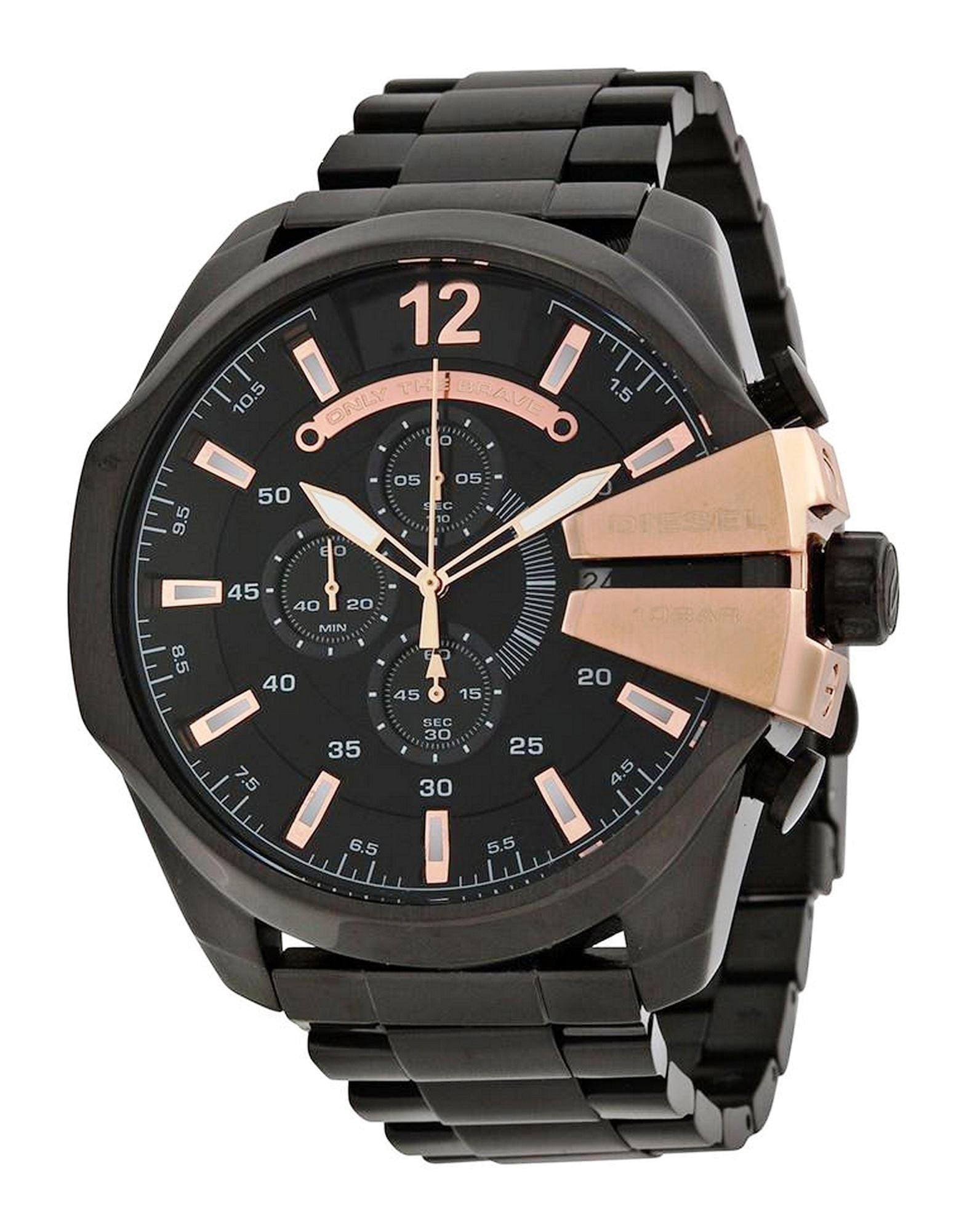  Shop Authentic Diesel Mega Chief Black Dial Black Steel Strap Watch For Men - DZ4309 - Luxxuri