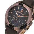 Shop Authentic Maserati Traguardo Chronograph Blue Dial Brown Leather Strap Watch For Men - R8871612008 - Luxxuri