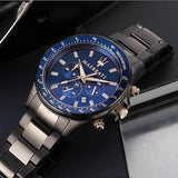  Shop Authentic Maserati SFIDA Chronograph Blue Dial Grey Steel Strap Watch For Men - R8873640001 - Luxxuri