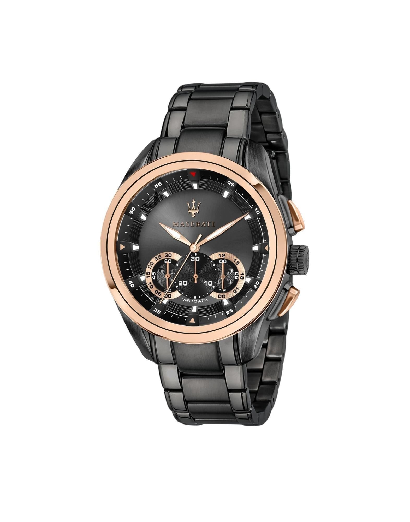  Shop Authentic Maserati Traguardo 45mm Gun Metal Stainless Steel Black Watch For Men - R8873612016 - Luxxuri