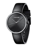  Shop Authentic Calvin Klein Full Moon Black Dial Black Leather Strap Watch for Women - K8Y231C1 - Luxxuri