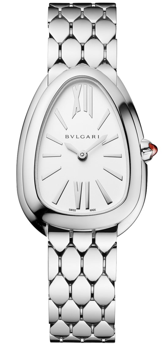  Shop Authentic Bvlgari Serpenti Seduttori Quartz White Dial Silver Steel Strap Watch for Women - SERPENTI103141 - Luxxuri