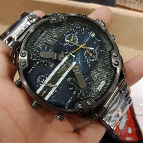  Shop Authentic Diesel Big Daddy 2.0 Blue Dial Grey Stainless Strap Watch For Men - DZ7331 - Luxxuri
