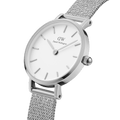  Shop Authentic Daniel Wellington Petite Sterling White Dial Silver Mesh Bracelet Watch For Women - DW00100220 - Luxxuri
