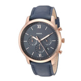  Shop Authentic Fossil Neutra Chronograph Blue Dial Blue Leather Strap Watch for Men - FS5454 - Luxxuri