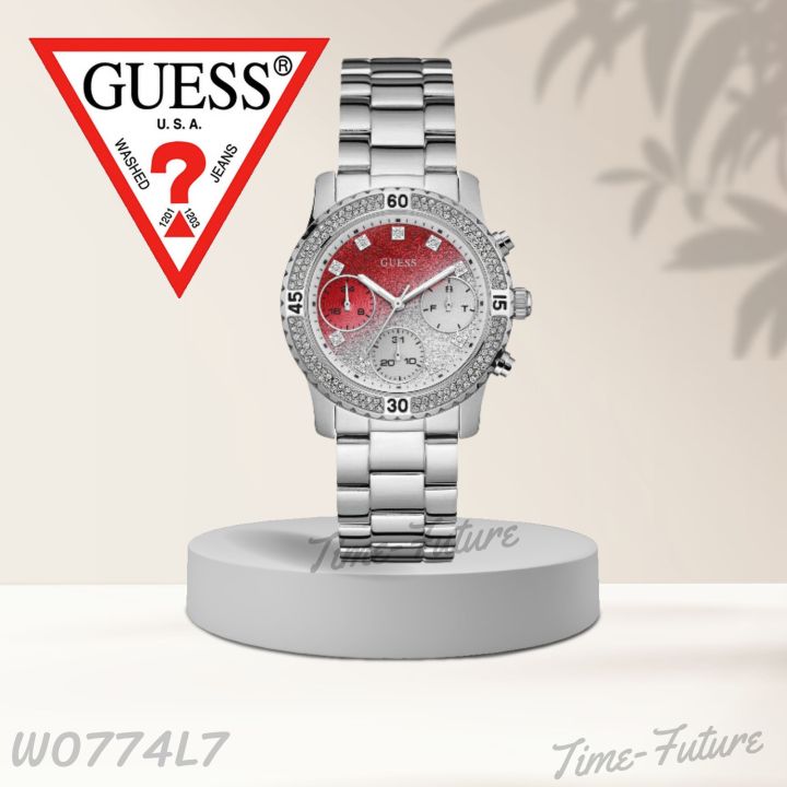  Shop Authentic Guess Confetti Diamonds Silver Dial Silver Steel Strap Watch for Women - W0774L7 - Luxxuri