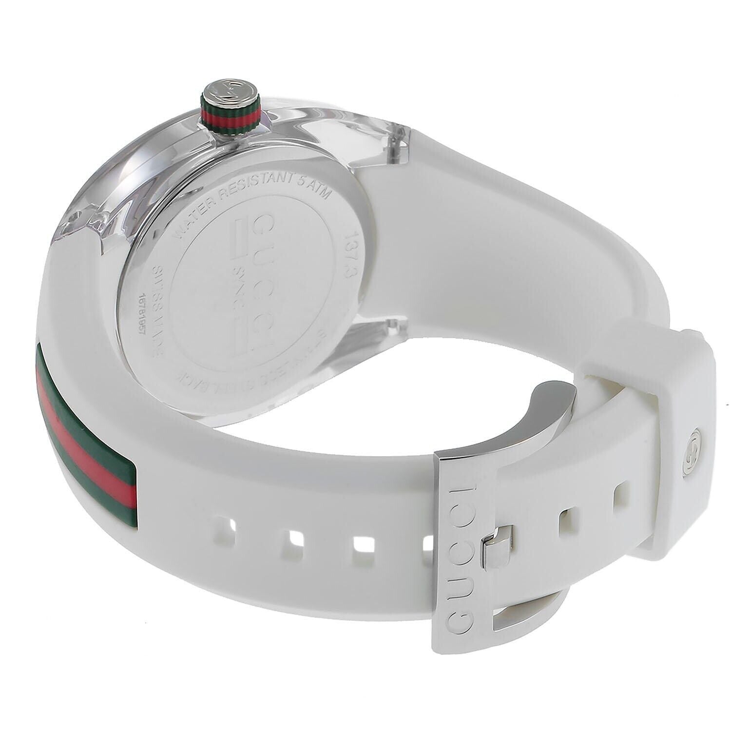  Shop Authentic Gucci Sync Quartz White Dial White Rubber Strap Unisex Watch - YA137302 - Luxxuri