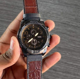  Shop Authentic Fossil Bronson Chronograph Grey Dial Brown Leather Strap Watch for Men - FS5855 - Luxxuri