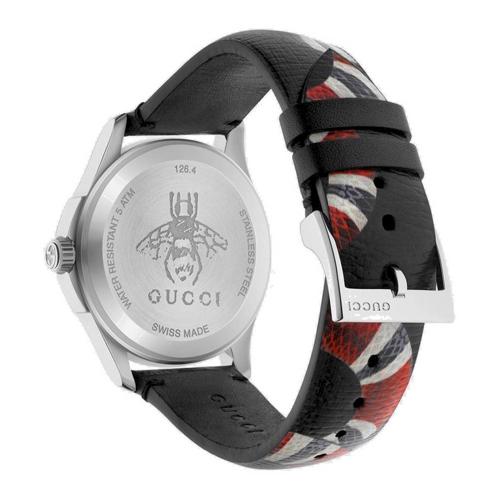  Shop Authentic Gucci Le Marche Des Merveilles Black Dial Black Leather Strap Unisex Watch - YA1264007 - Luxxuri