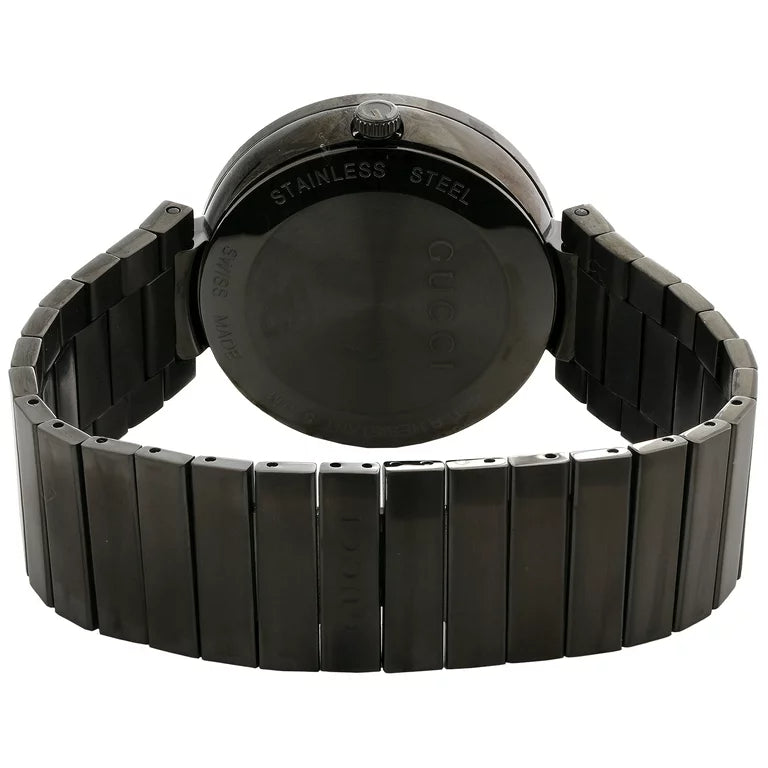  Shop Authentic Gucci Interlocking Grammy XL Gold Dial Black Steel Strap Watch for Men - YA133209 - Luxxuri