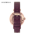 Shop Authentic Emporio Armani Meccanico Automatic Silver Dial Burgundy Leather Strap Watch For Women - AR60044 - Luxxuri