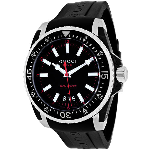  Shop Authentic Gucci Dive Quartz Black Dial Black Rubber Strap Watch For Men - YA136303 - Luxxuri