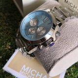  Shop Authentic Michael Kors Bradshaw Chronograph Blue Dial Silver Steel Strap Watch For Women - MK6099 - Luxxuri