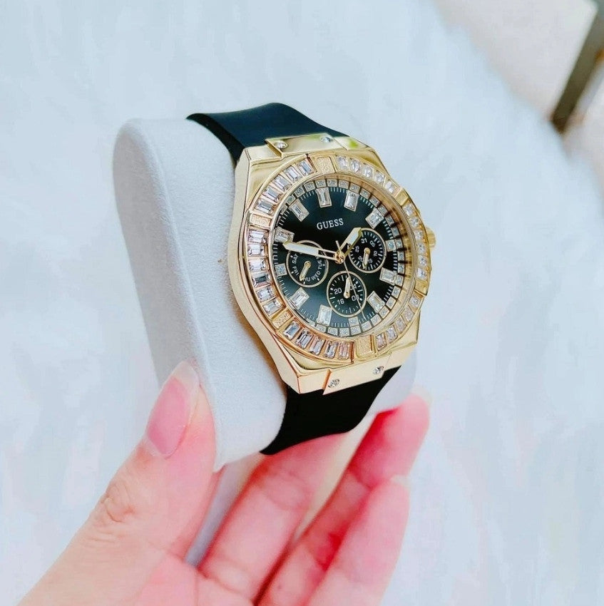  Shop Authentic Guess Venus Diamonds Black Dial Black Rubber Strap Watch for Women - GW0118L1 - Luxxuri