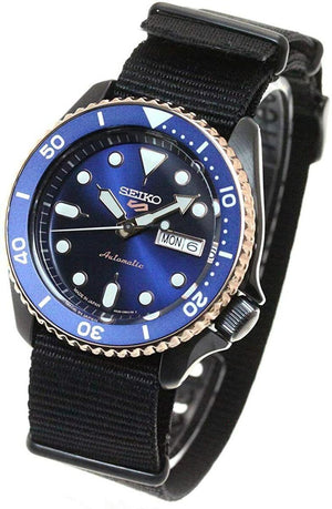  Shop Authentic Seiko 5 Sports Automatic Blue Dial Black NATO Strap Watch for Men - SBSA098 - Luxxuri
